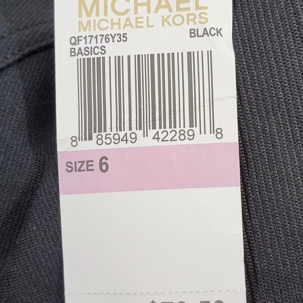 Michael Kors Mini Skirt Womens 6 Black Solid Seamed Elastic Waist Exposed‎ Zip